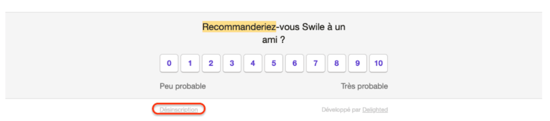 Exemple d'enquête de satisfaction